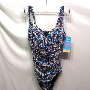 Swim Solutions one piece waist minimizer   swimsuit size 10 tummy control